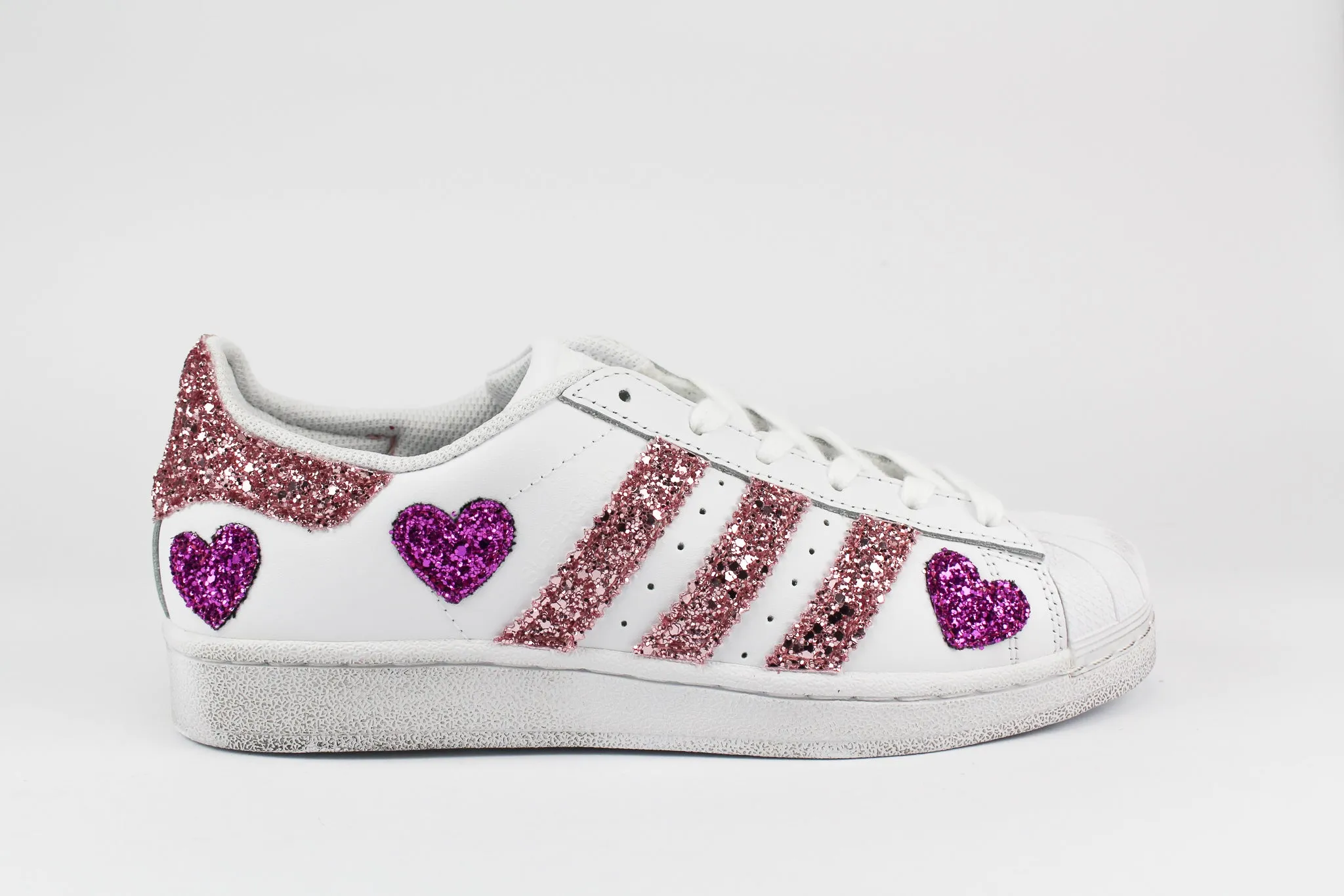 Adidas Superstar J Cuori Pink Glitter