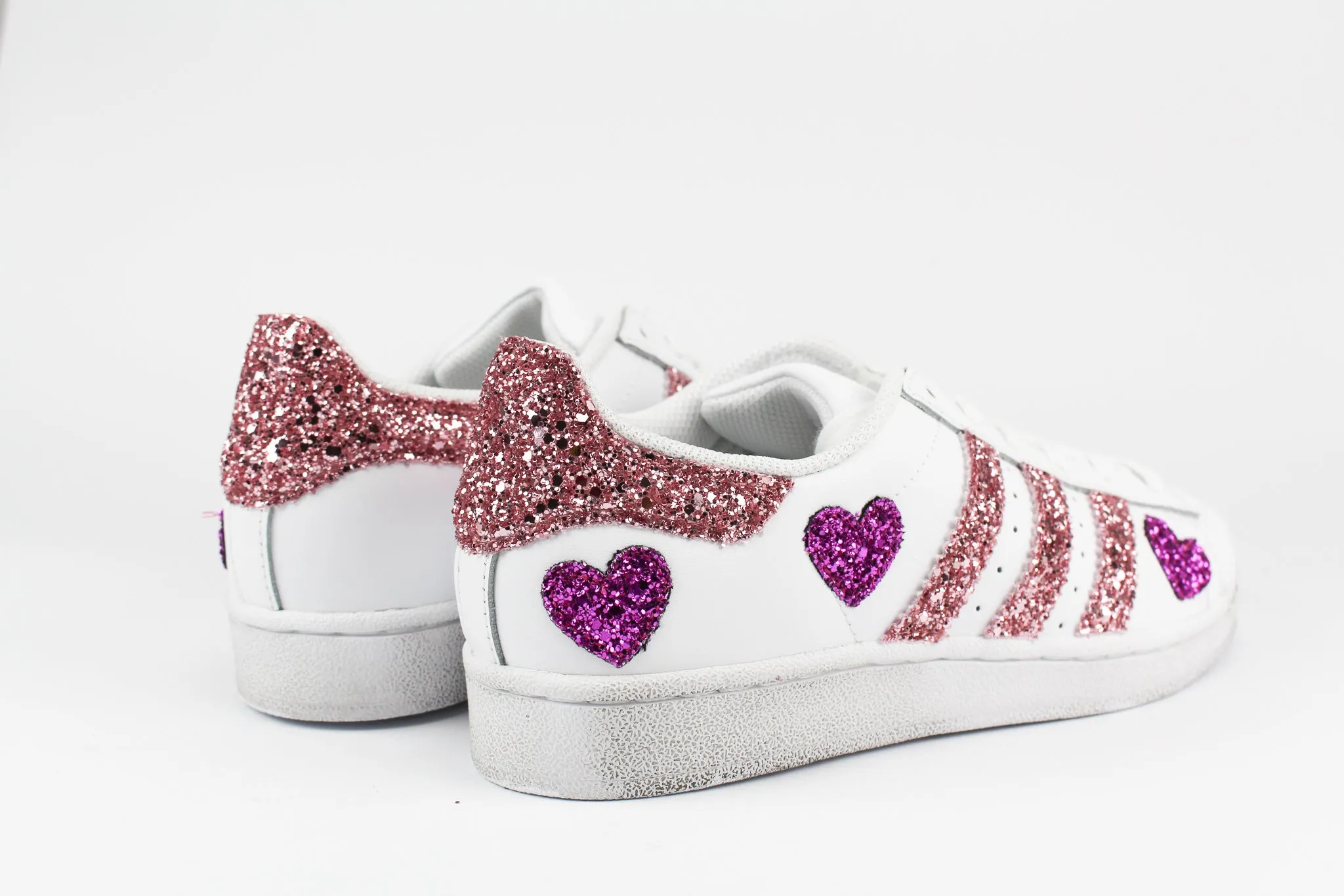 Adidas Superstar J Cuori Pink Glitter