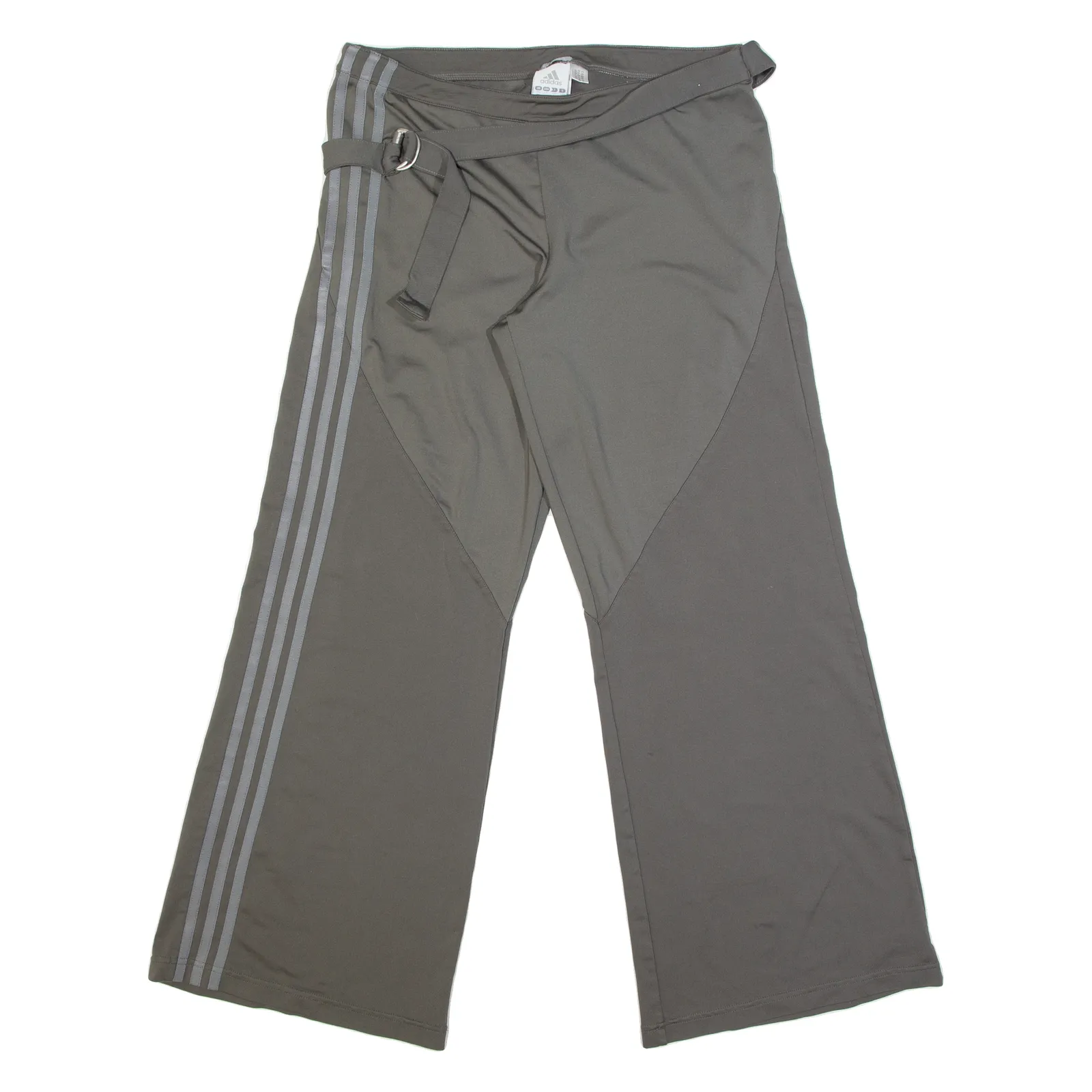 ADIDAS Womens Track Pants Grey Wide-Leg UK 18 W30 L29