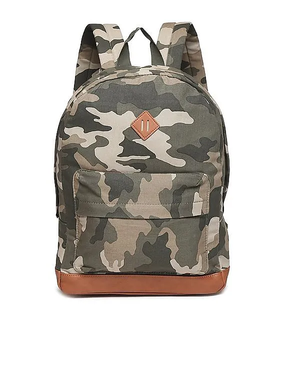 Aeropostale Contrast Panel Camo Print Backpack