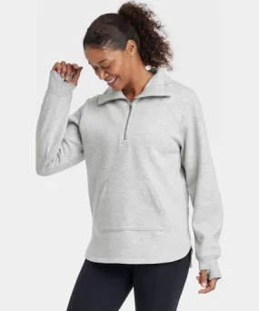 All In Motion Women's Fleece 1/2 Zip Legging Friendly Pullover Sweatshirt