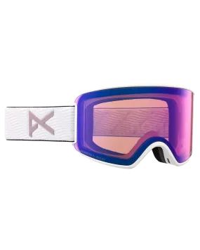 Anon Women's M3 Snow Goggles + Bonus Lens + Mfi Face Mask - White/Perceive Variable Violet Lens