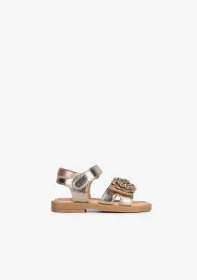 Baby's Flowers Metallic Leather Sandals