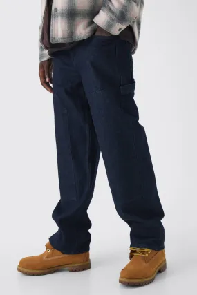 Baggy Fit Rigid Double Waistband Carpenter Jeans