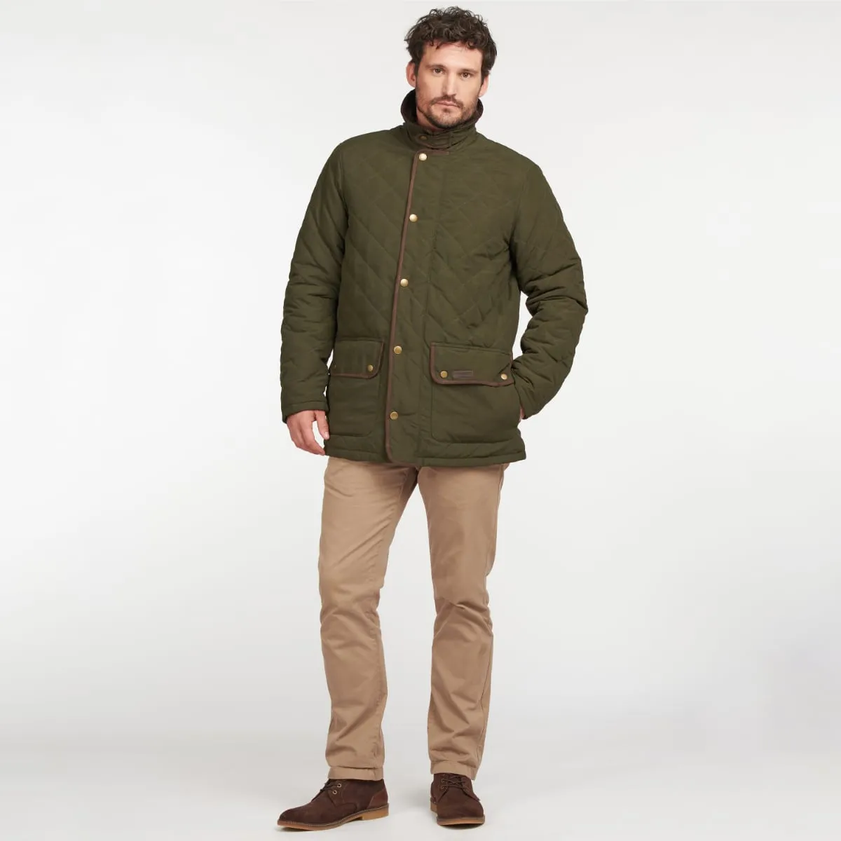 Barbour Waterproof Burton Quilted Men's Jacket | Dark Olive