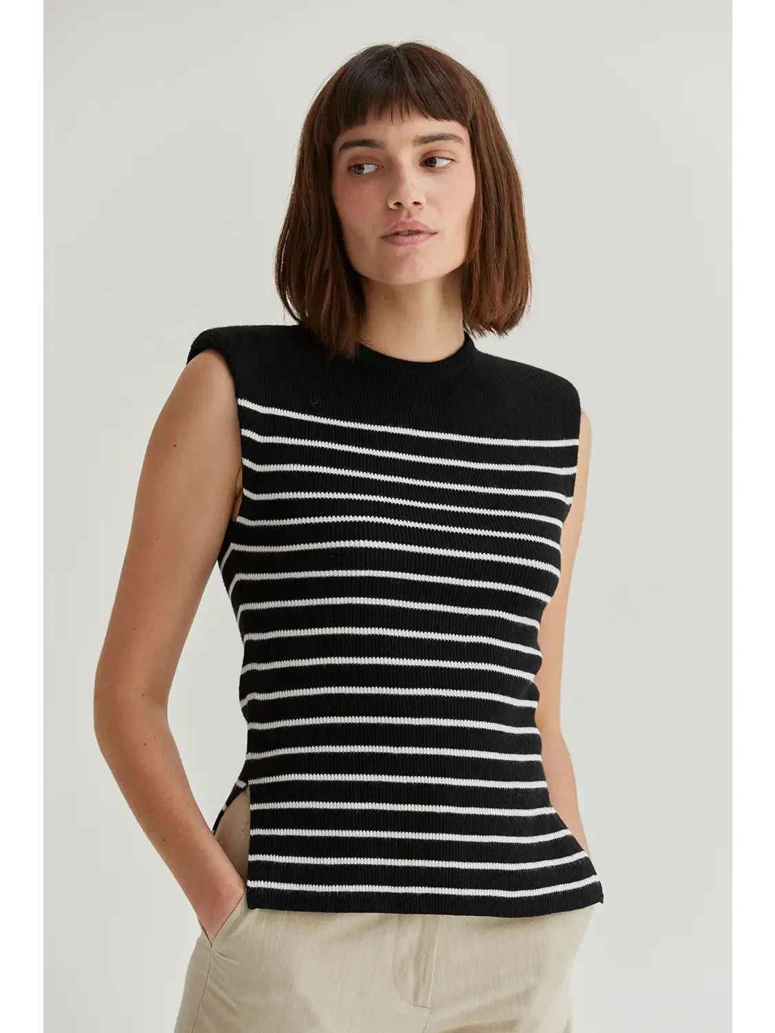 Blake Sleeveless Power Stripe Top