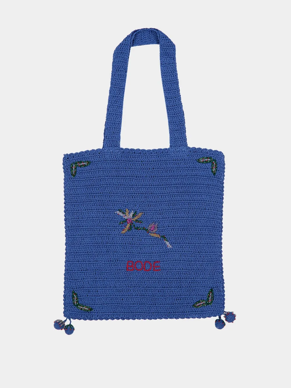 Blue Laurel Crochet Tote