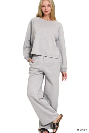 Brynna Sweatpants & Pullover Set (Grey)