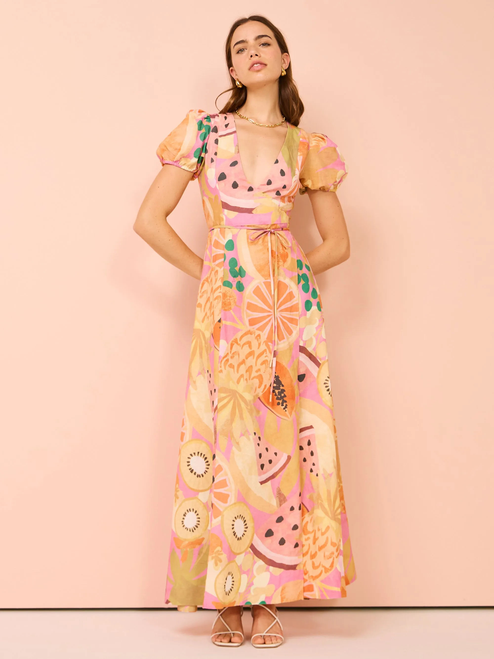 By Nicola Havana Wrap Maxi Dress in Fruit Punch