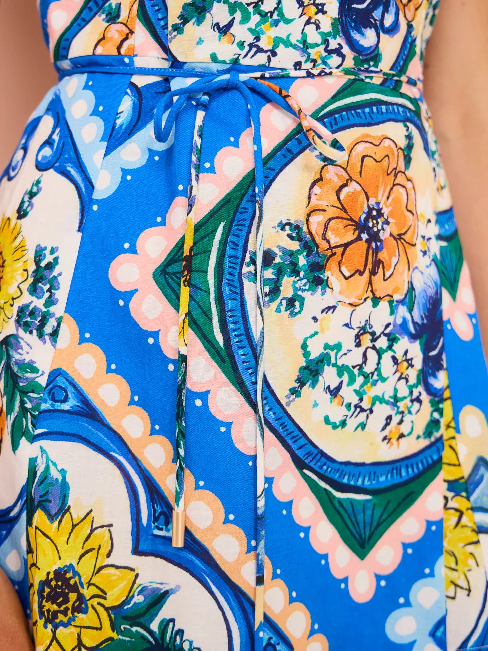 By Nicola Havana Wrap Mini Dress in Azure Floral