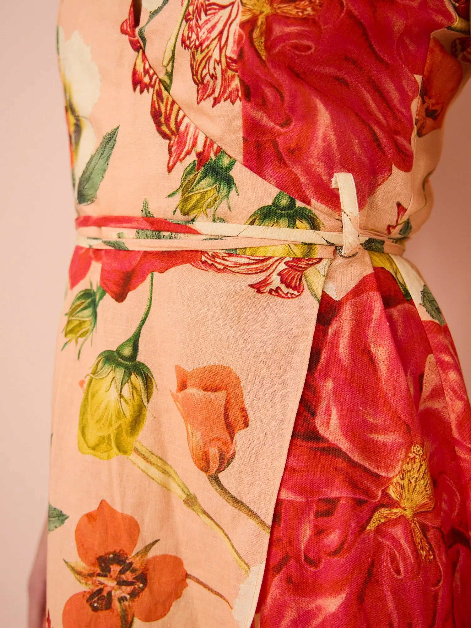 By Nicola Havanna Wrap Maxi Dress in Raspberry Punch Floral