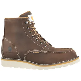 CARHARTT WATERPROOF 6 MOC TOE WEDGE BOOT 11W DARK BROWN OILED TANNED