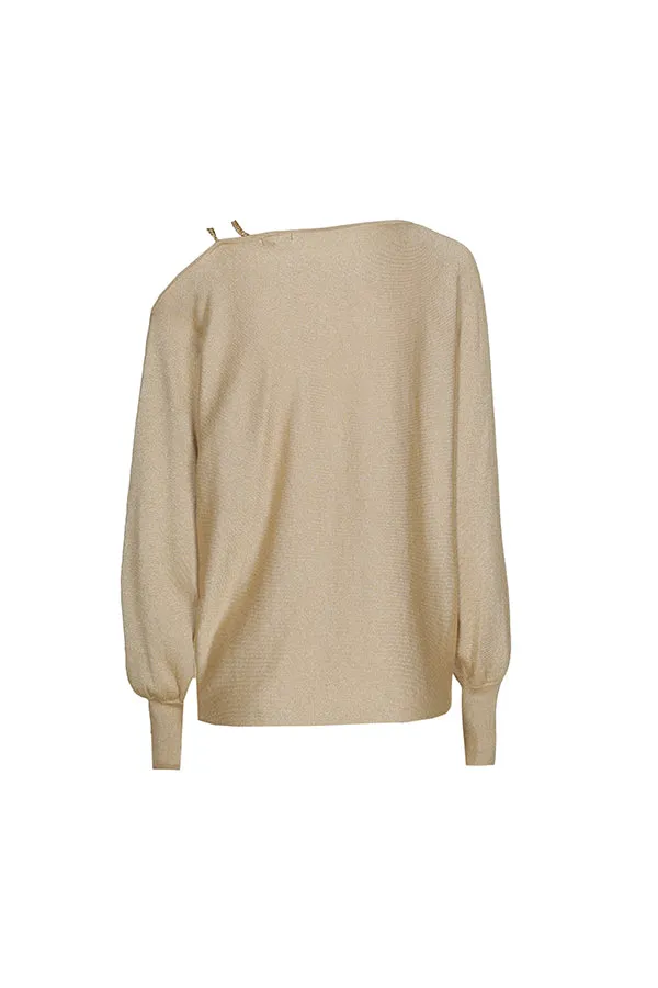 Caroline Biss GOLD LOOSE CHAIN STRAP PULLOVER