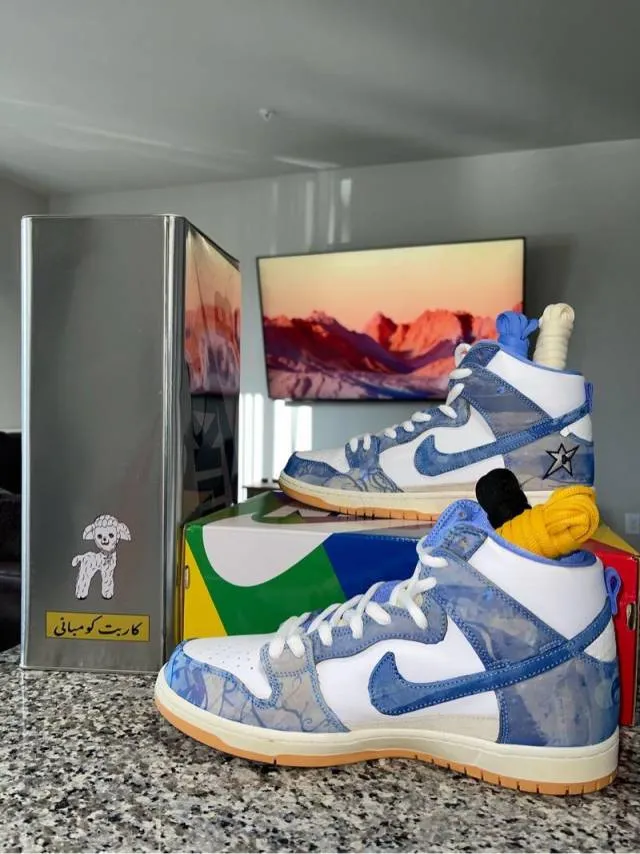 Carpet company x nike sb dunk high royal pulse