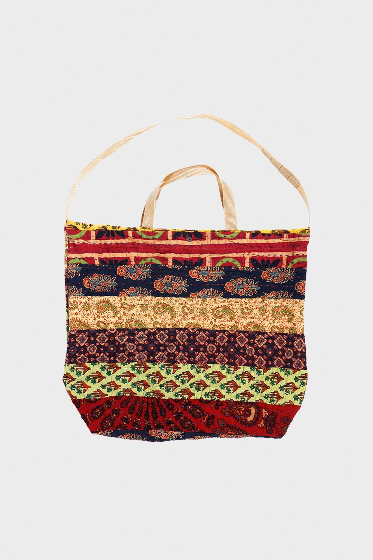 Carry All Tote - Multicolor Stripe Handstitch