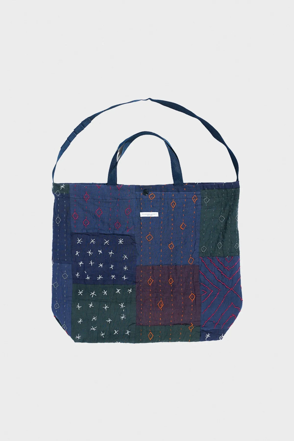 Carry All Tote - Navy Square Handstitch