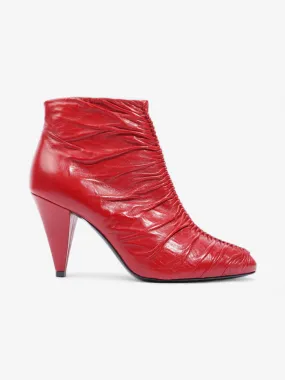 Celine Ankle Boot Red Leather EU 39 UK 6