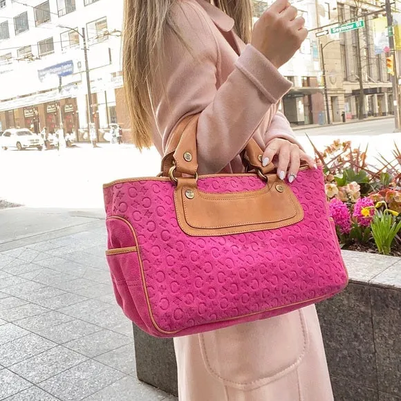 CELINE pink logo tote TWS