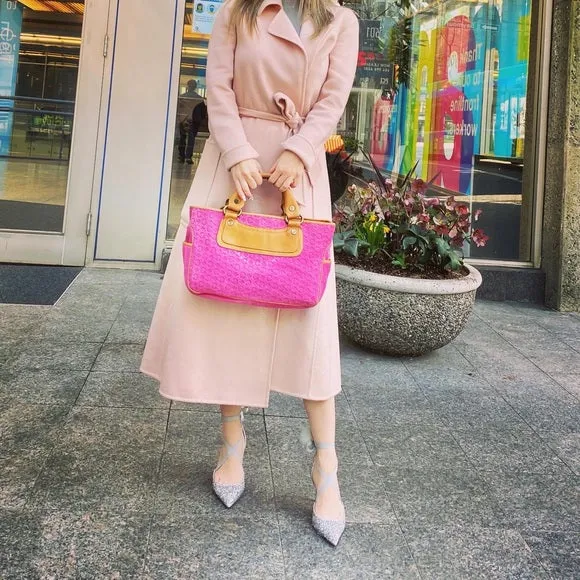 CELINE pink logo tote TWS