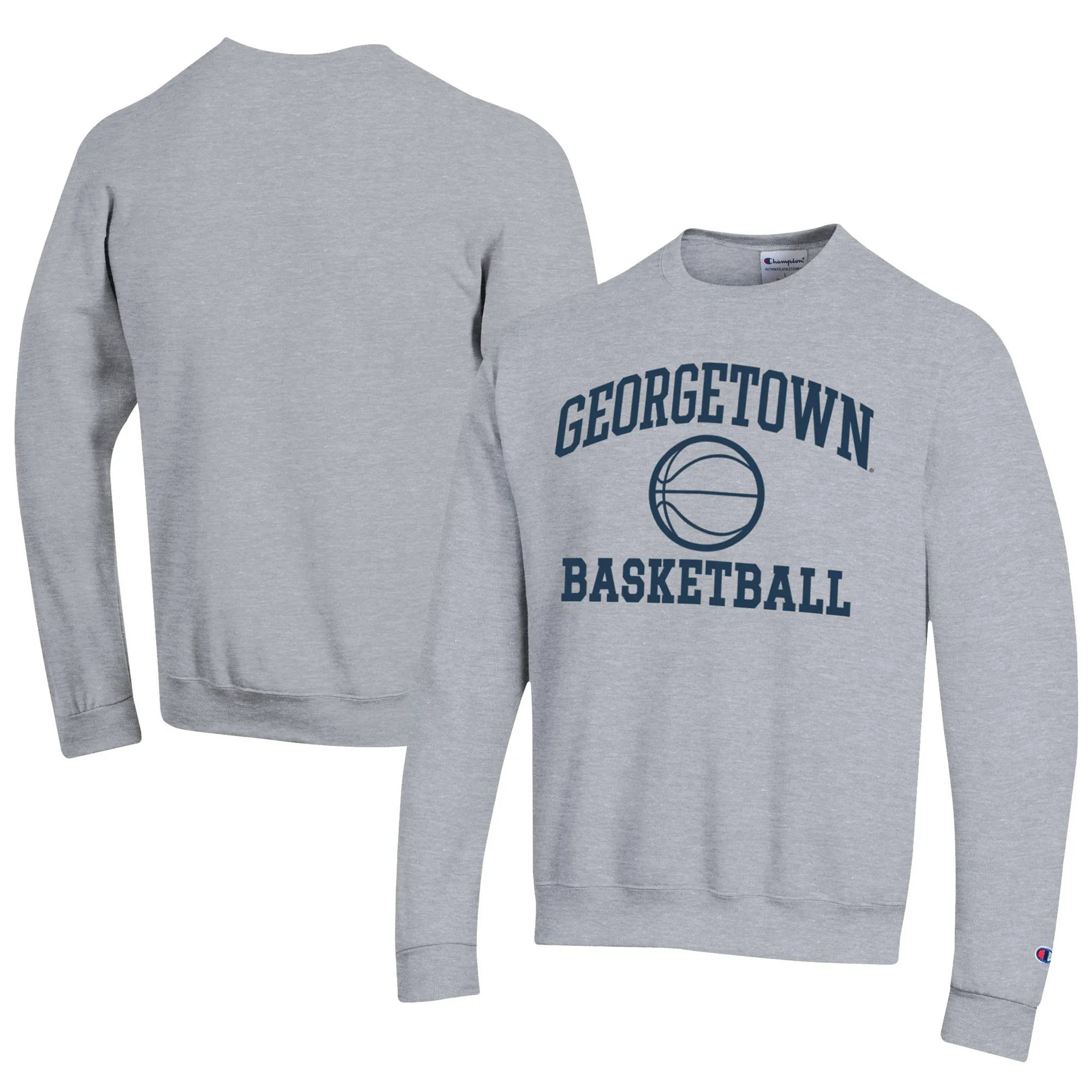 Champion  Georgetown Hoyas Gray Icon Logo Basketball Eco Powerblend Pullover Sweatshirt