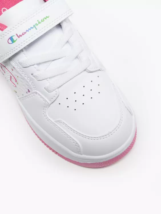 Champion  Junior Girl Rebound Platform Abstract White/Fuschia Trainers