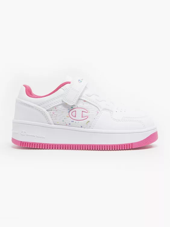 Champion  Junior Girl Rebound Platform Abstract White/Fuschia Trainers