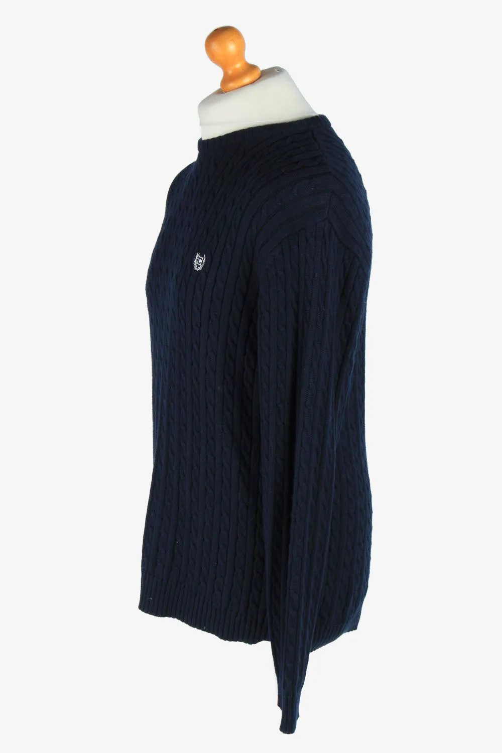 Chaps Crew Neck Jumper Pullover 90s Navy M - Pepper Tree London