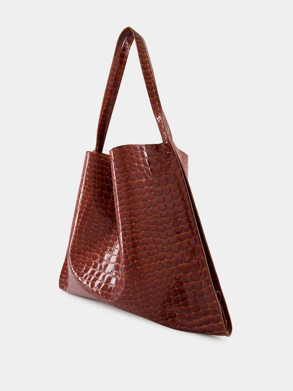 Chestnut Le 54 Alligator Embossed Tote