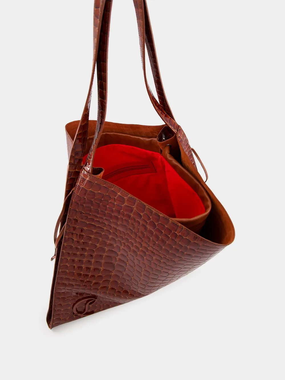 Chestnut Le 54 Alligator Embossed Tote