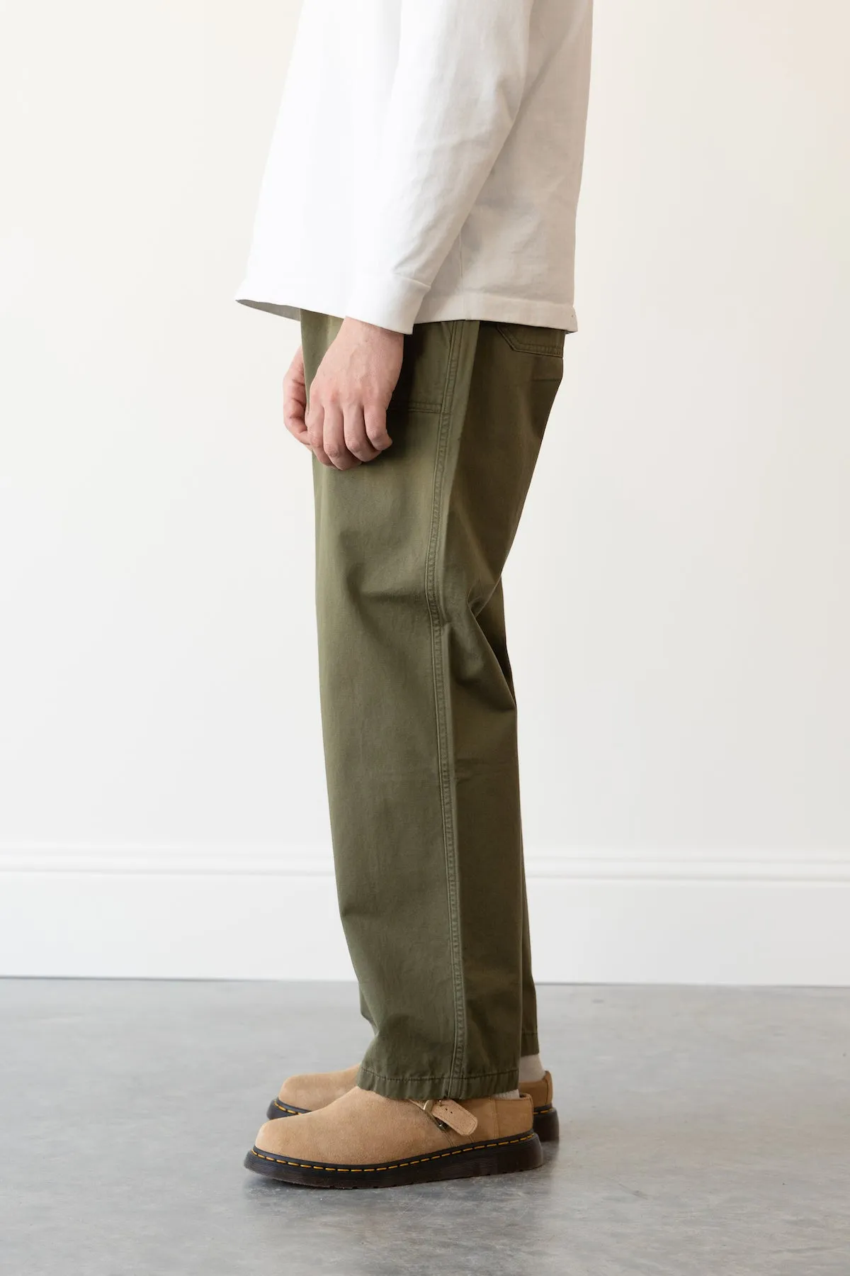 Chino Wide Fatigue Pants - Khaki