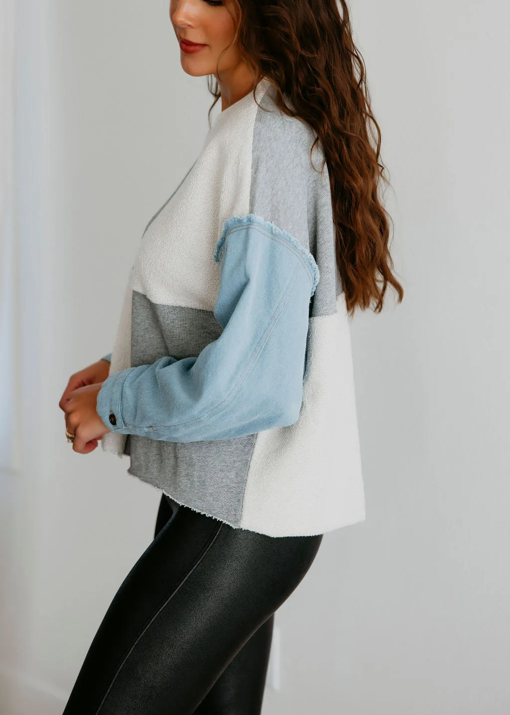 Chloe Denim Sleeve Pullover