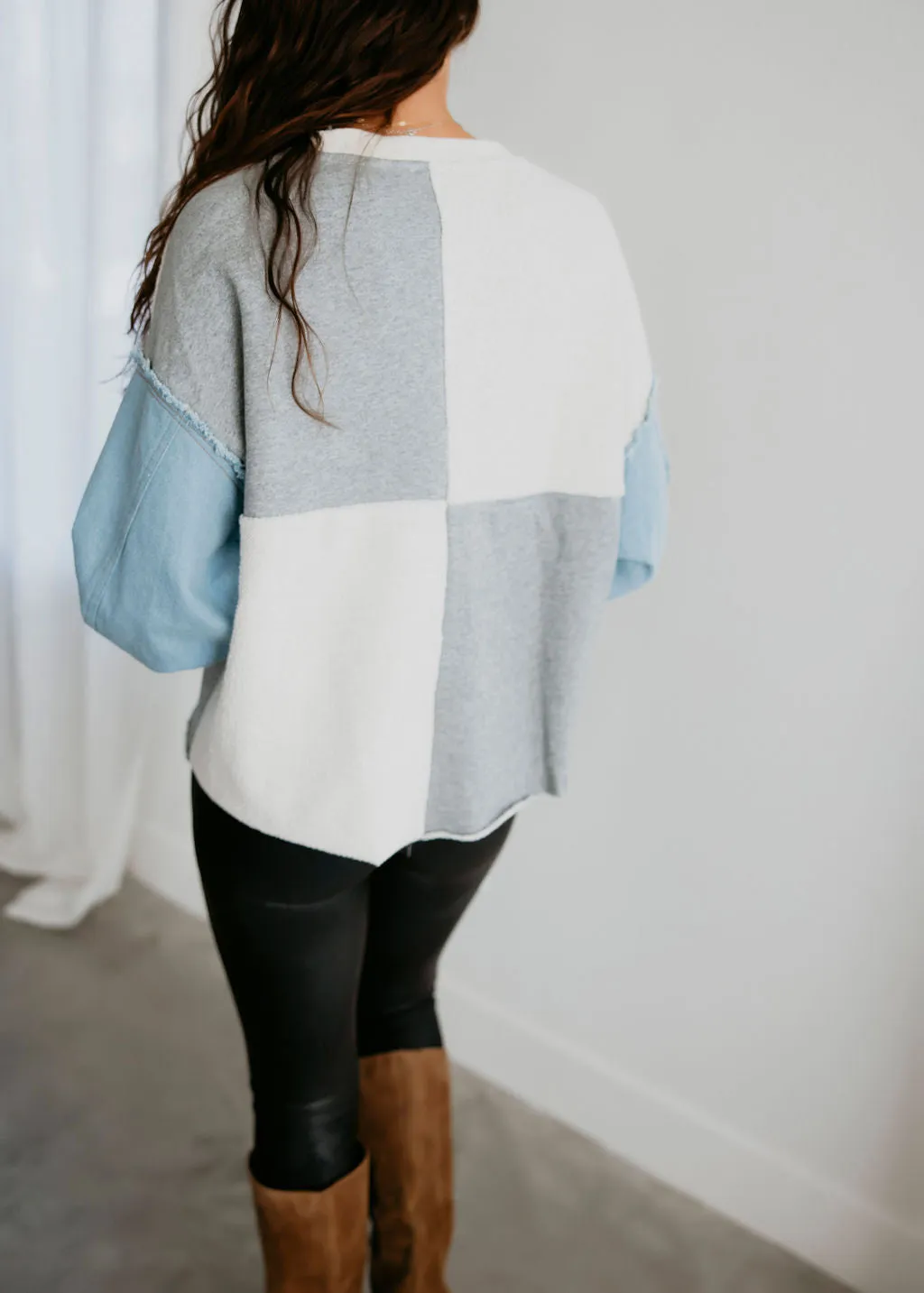 Chloe Denim Sleeve Pullover