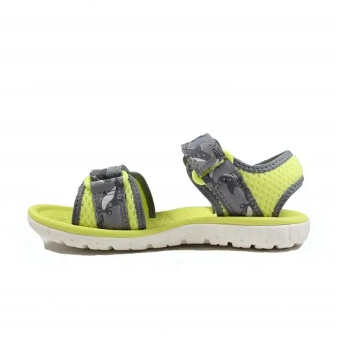 Clarks Surfing Tide Toddler | Yellow Textile | Childrens Rip Tape Sandals