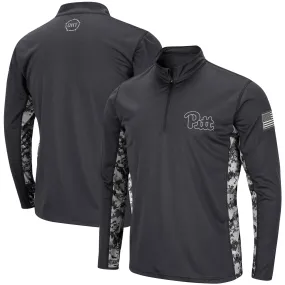 Colosseum Pitt Panthers Charcoal OHT Military Appreciation Digital Camo Lightweight Quarter-Zip Pullover