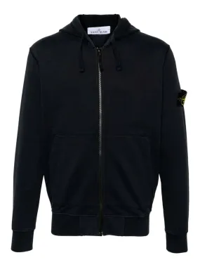 Compass-badge zip-up hoodie