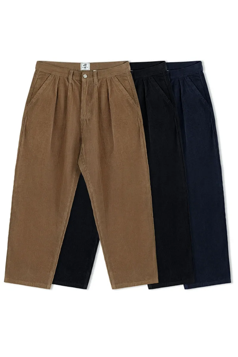 Corduroy Tapered Wide-Leg Pants