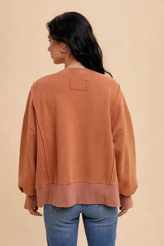 Cotton Thermal Heavyweight Pullover (Pumpkin)