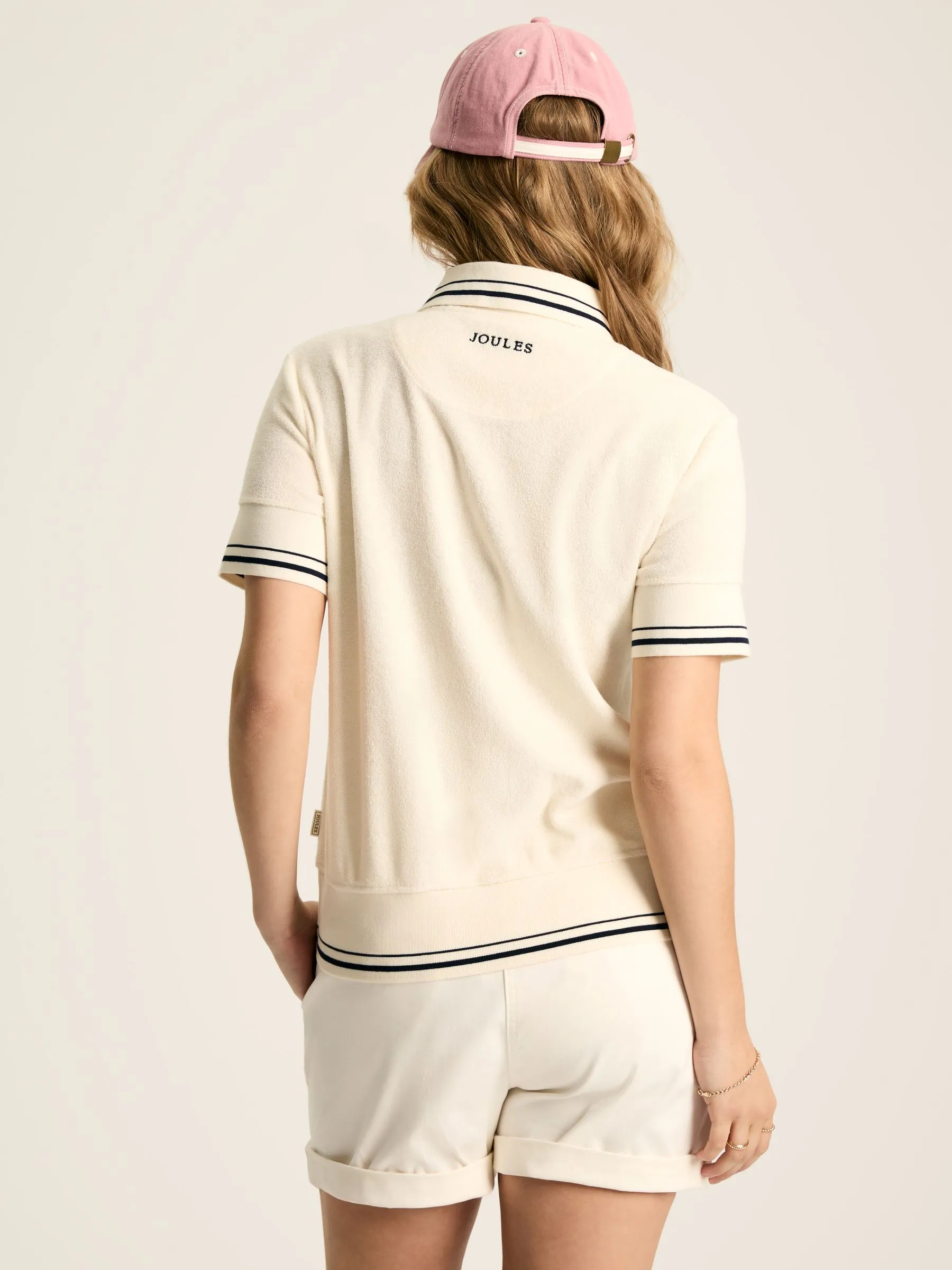 Cream Towelling Polo Shirt