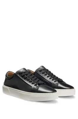 Gary leather low-top trainers with branded lace loop