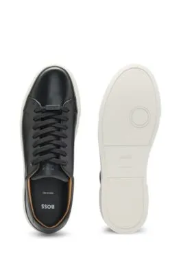 Gary leather low-top trainers with branded lace loop