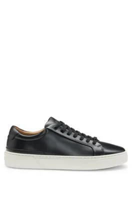 Gary leather low-top trainers with branded lace loop