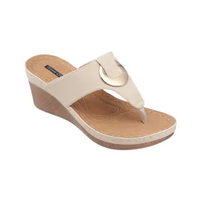 Genelle Natural Wedge Sandals