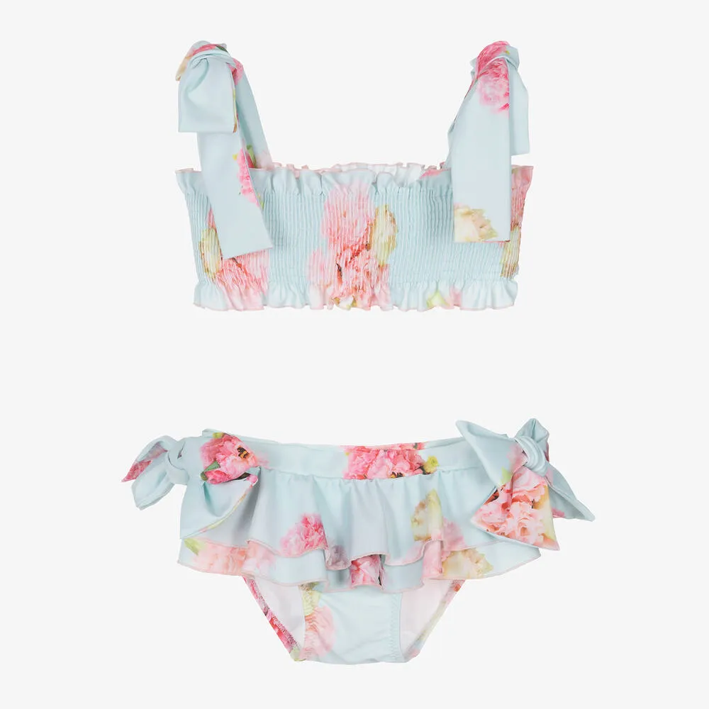 Girls Blue Floral Bikini