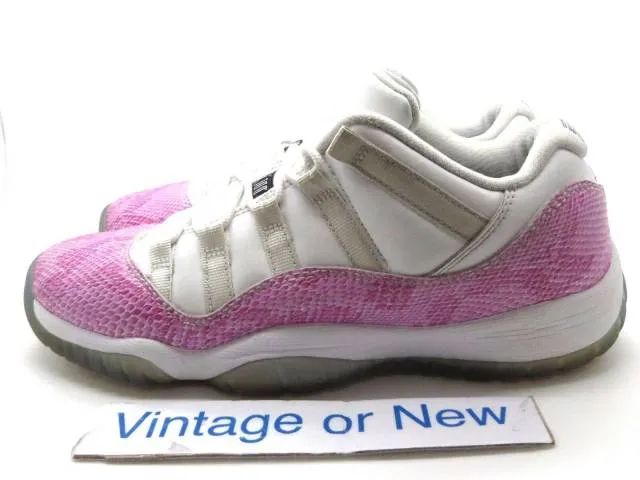 Girls Nike Air Jordan XI 11 Low Pink Snakeskin Retro GS ...