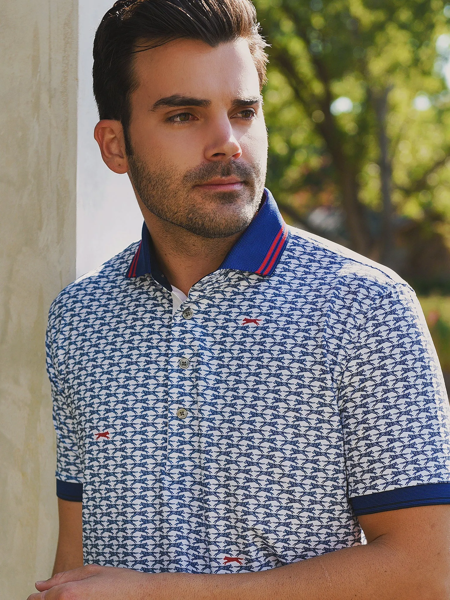     GREYSON  Men's Patriot Wolf Polo    