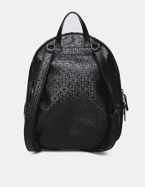 GUESS Women Black Quilted Wilona Backpack