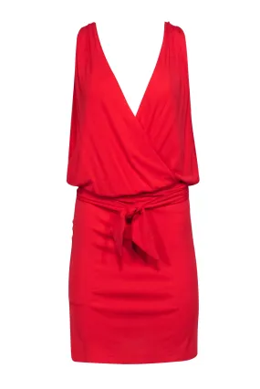 Haute Hippie - Red Sleeveless Mini Wrap Dress Sz M