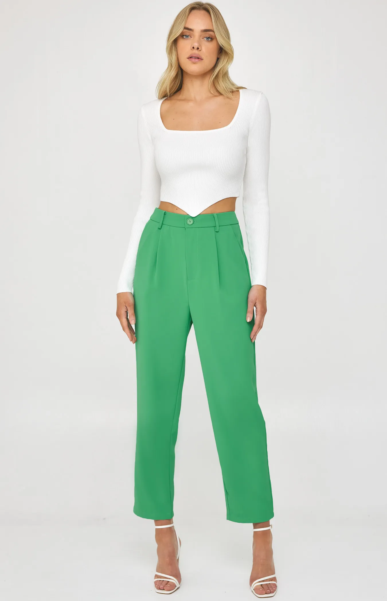 High Waisted Tapered Leg Pants (WPA223B)