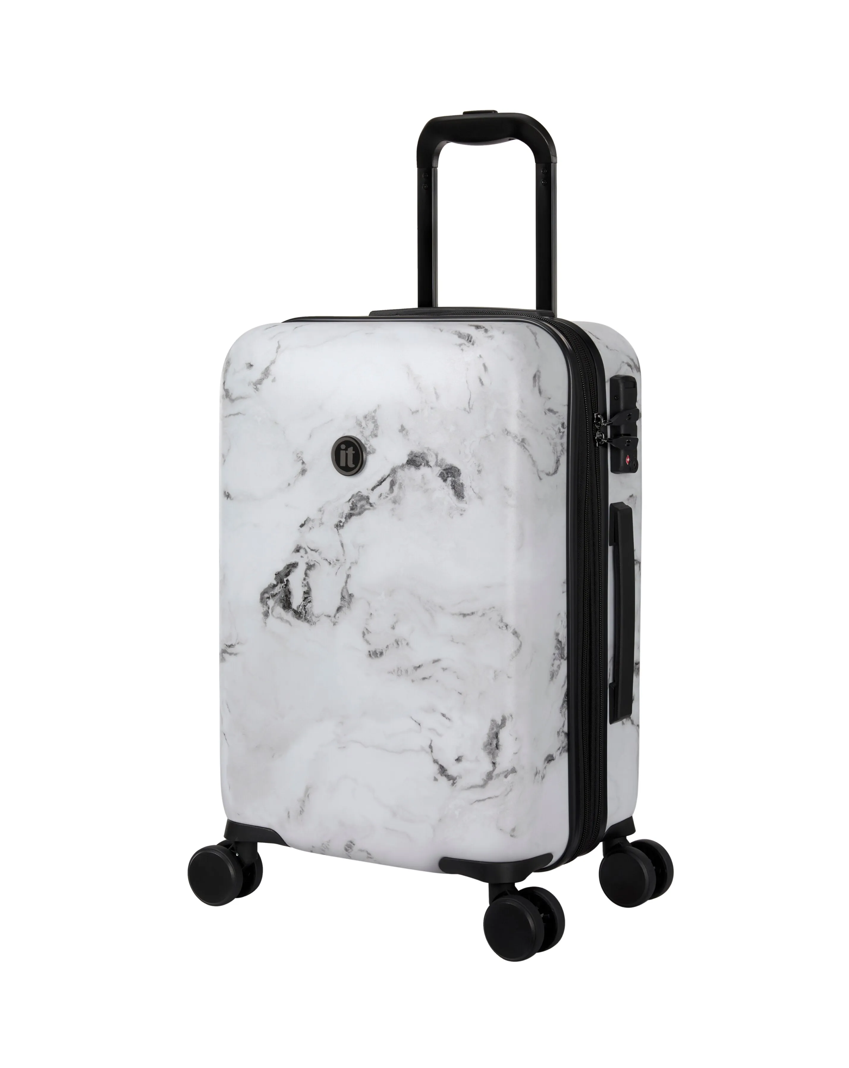 IT Luggage Sheen Greyscale Marble Cabin Suitcase with TSA Lock | Simply Be