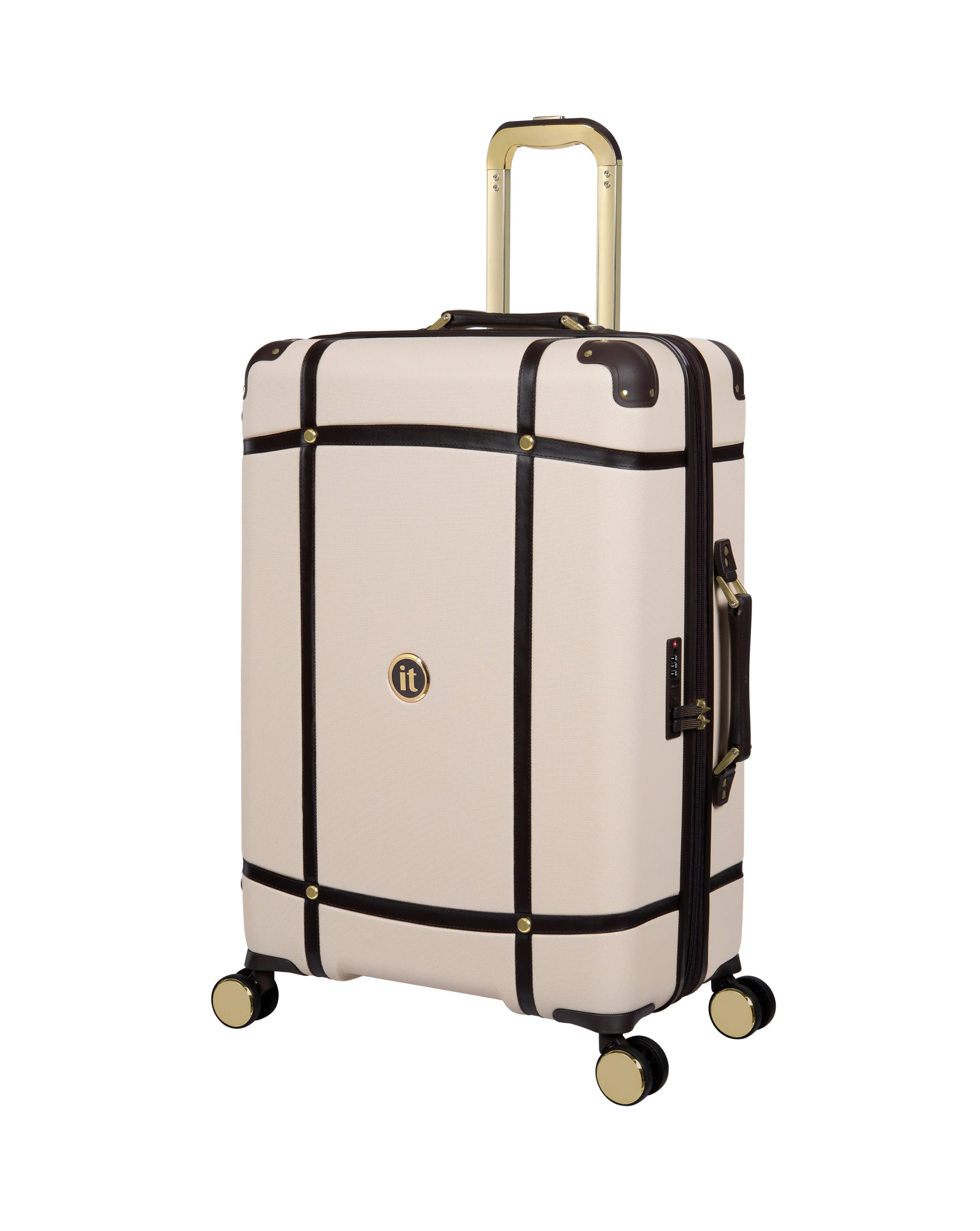 IT Luggage Superiority Cream Medium Suitcase with TSA Lock | Simply Be